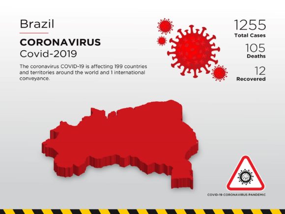 Brazil Affected Country 3D Map: Strategic Design for Global Health Communication