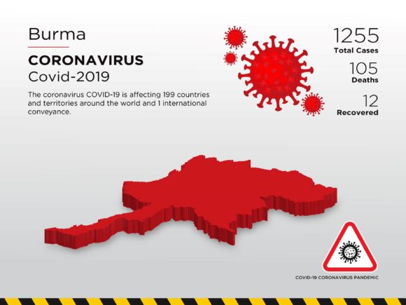 Burma Affected Country 3D Map: A Visual Guide to Pandemic Data and Design