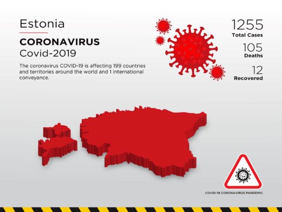 Estonia Affected Country 3D Map: A Strategic Asset for Pandemic Data Visualization