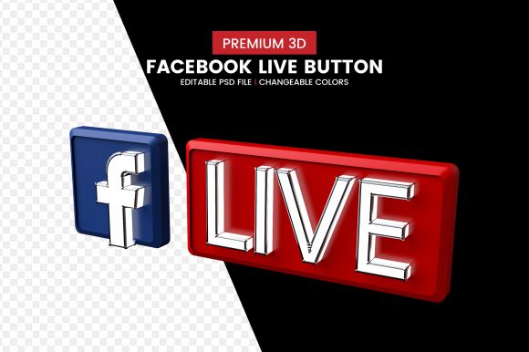Facebook Live Button Mockup Design for Streamers