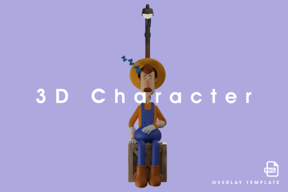 Farmer 3D Illustration Sleep Tightly: A Versatile Design Asset