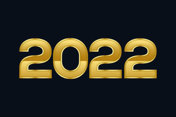 Happy New Year 2022 Golden Text Clip Art: Elevating Your Festive Designs