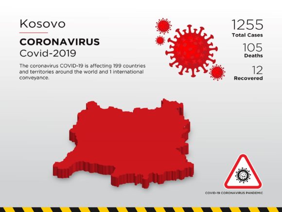 Kosovo Affected Country 3D Map: A Strategic Visual Asset for Pandemic Communication