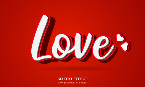Love Editable 3D Text Effect Style