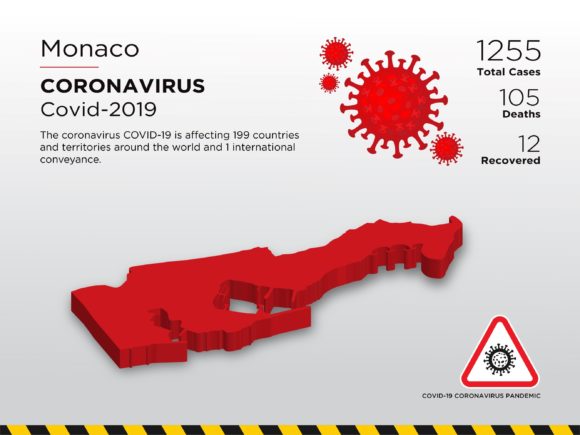 Monaco Affected Country 3D Map