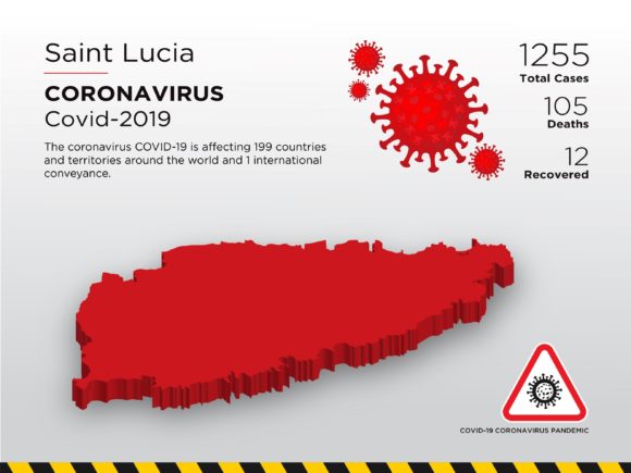 Saint Lucia Affected Country 3D Map: A Powerful Visual Tool for Pandemic Storytelling