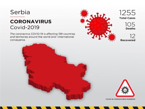 Seamless Visualization with Serbia Affected Country 3D Map