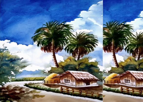 Watercolor Village Hand Drawn Vector: A Practical Solution for Creative Projects